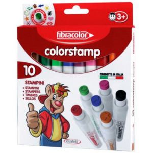 Pisaki ze stemplami Fibracolor Stamp, 10 kolorów